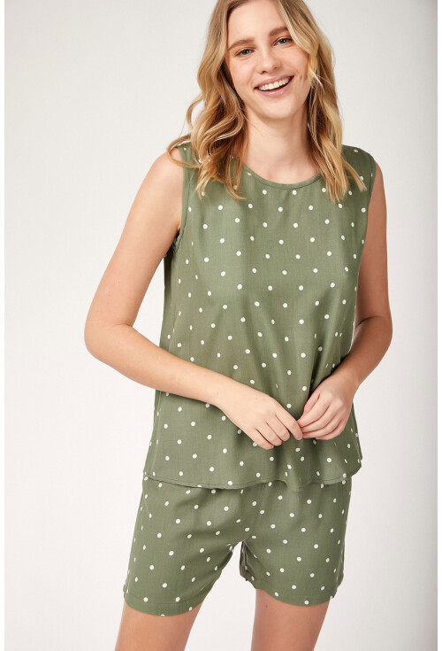 6478 Desenli Viskon Pijama Takımı