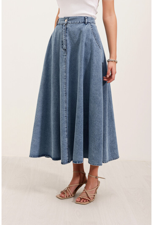 8004 A Tipi Denim Etek