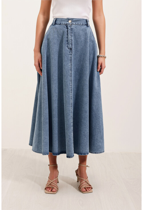 8004 A Tipi Denim Etek
