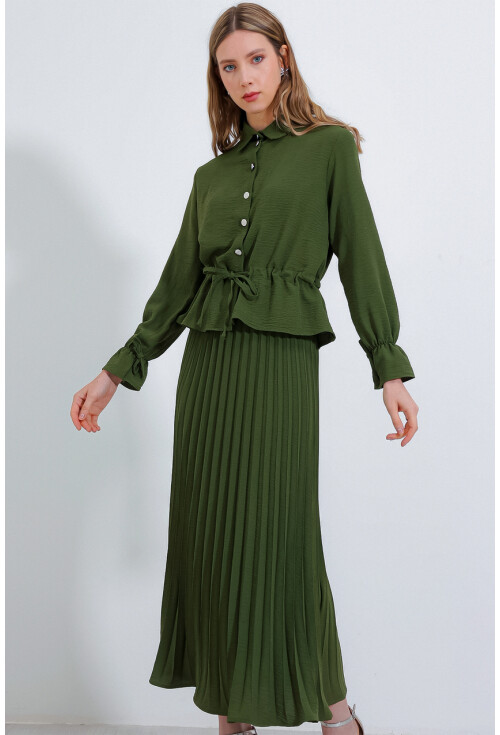 8017 Pleated Skirt Two-Piece Set