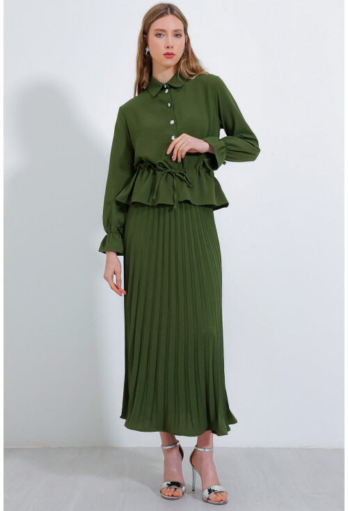 8017 Pleated Skirt Two-Piece Set