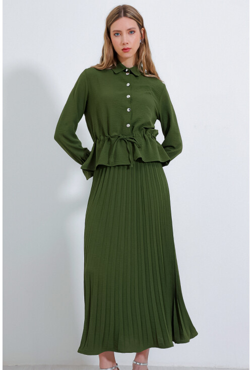 8017 Pleated Skirt Two-Piece Set