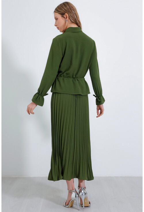 8017 Pleated Skirt Two-Piece Set