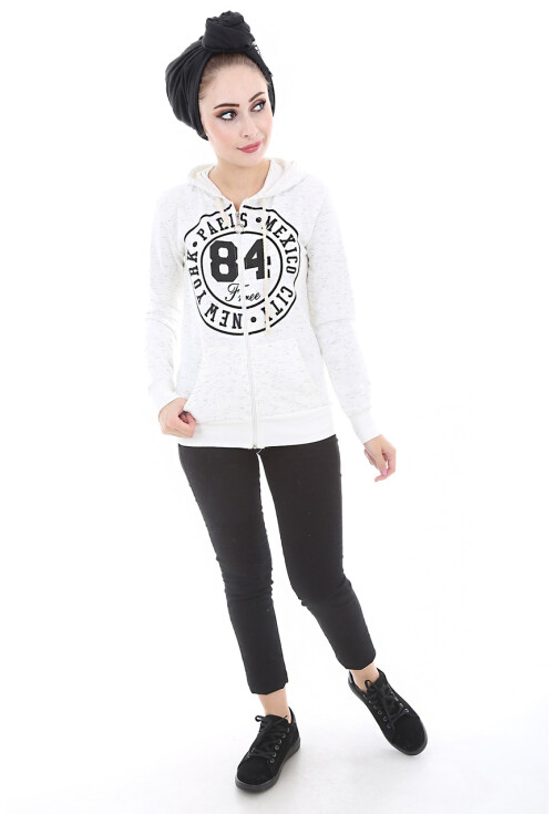 8100 Kapşonlu Tesettür Sweatshirts