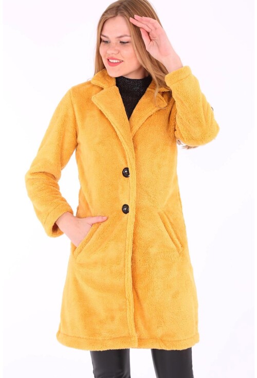 9069 Şal Yaka Peluş Kaban