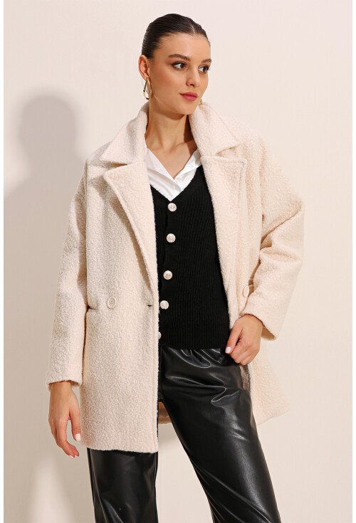 9126 Oversize Geniş Kesim Buklet Kaban