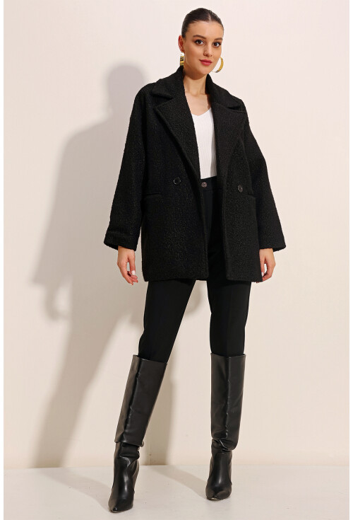 9126 Oversize Geniş Kesim Buklet Kaban