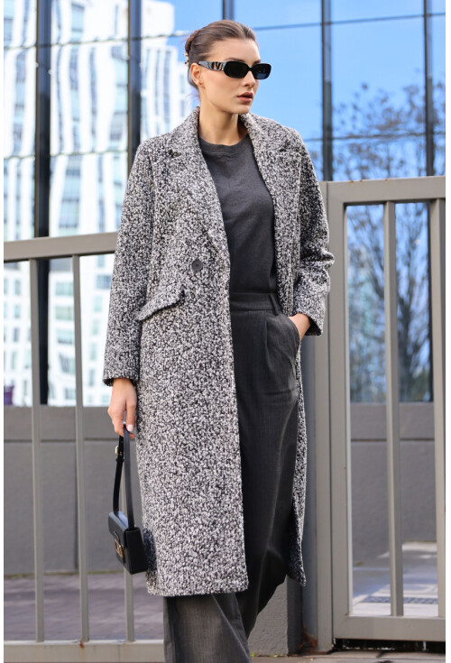 9127 Oversized Long Boucle Coat