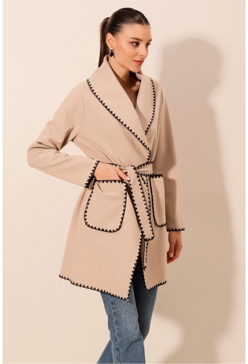 9130 Embroidered Wool Coat