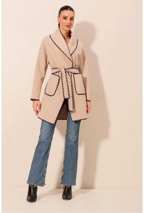 9130 Embroidered Wool Coat