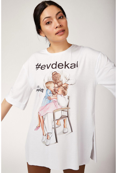 0366 EVDEKAL BASKILI  T-SHİRT