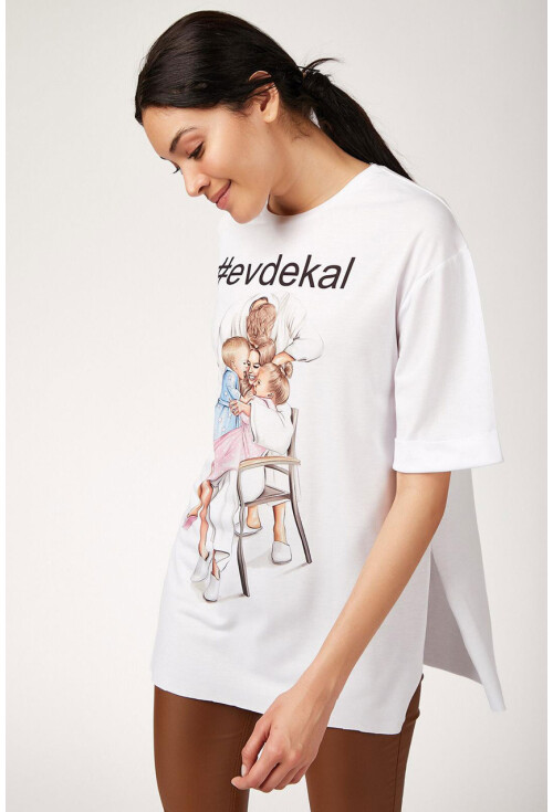 0366 EVDEKAL BASKILI  T-SHİRT