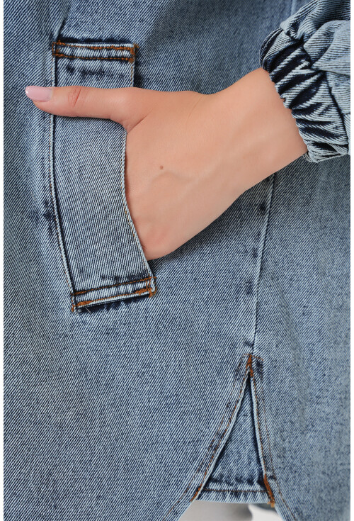 0662 Denim Balon Kollu Kot Ceket