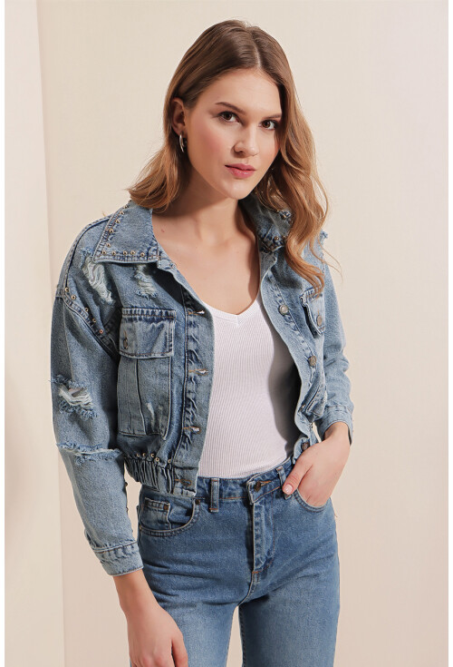 0679 Crop Kot Ceket