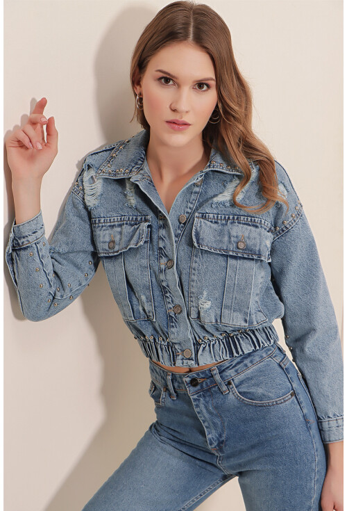 0679 Crop Kot Ceket