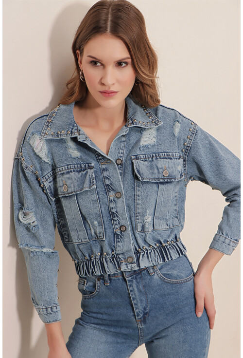 0679 Crop Kot Ceket