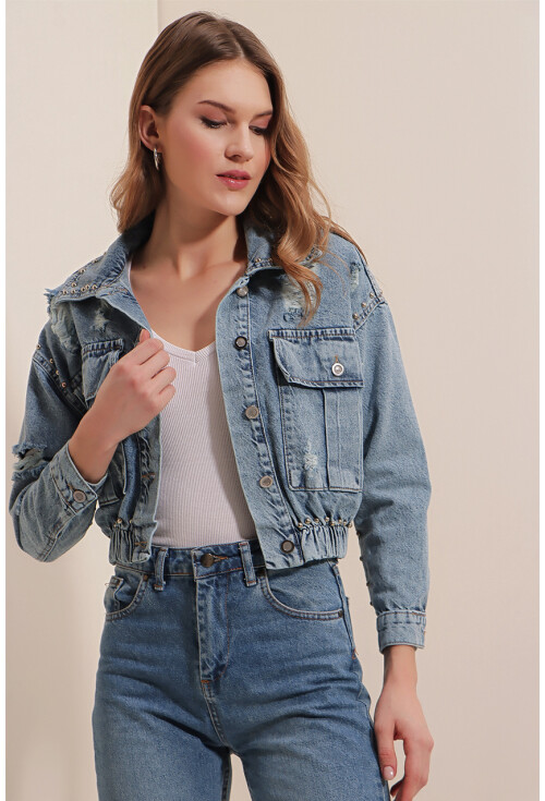 0679 Crop Kot Ceket