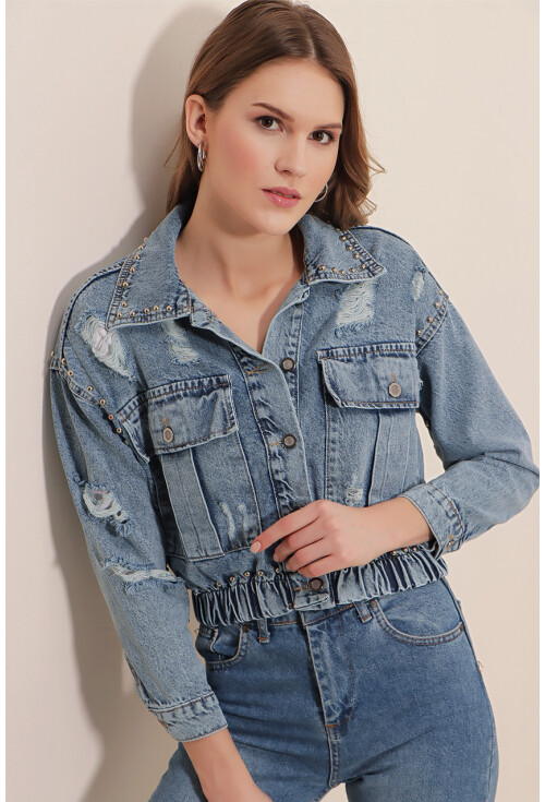 0679 Crop Kot Ceket