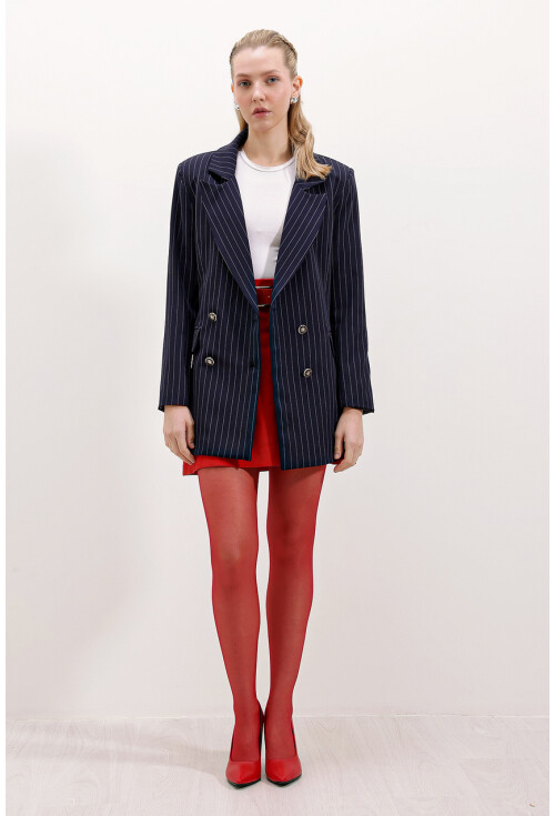 0699 Çizgili Blazer Ceket