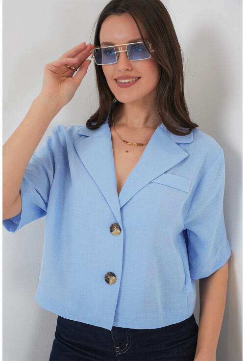 0706 Crop Keten Ceket