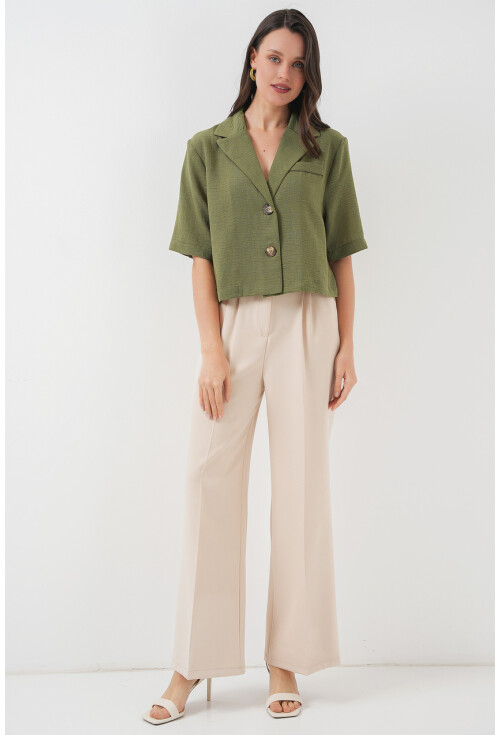 0706 Crop Linen Jacket