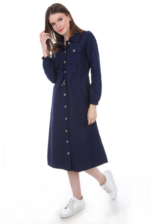 10226 BEL İP BAĞLAMA DÜĞMELİ TRENHCOAT