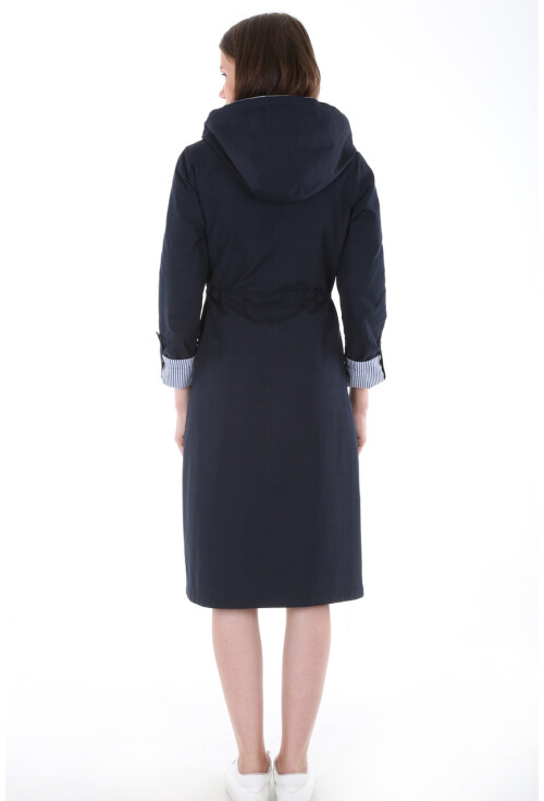 10229 KAPŞONLU UZUN TRENCHCOAT