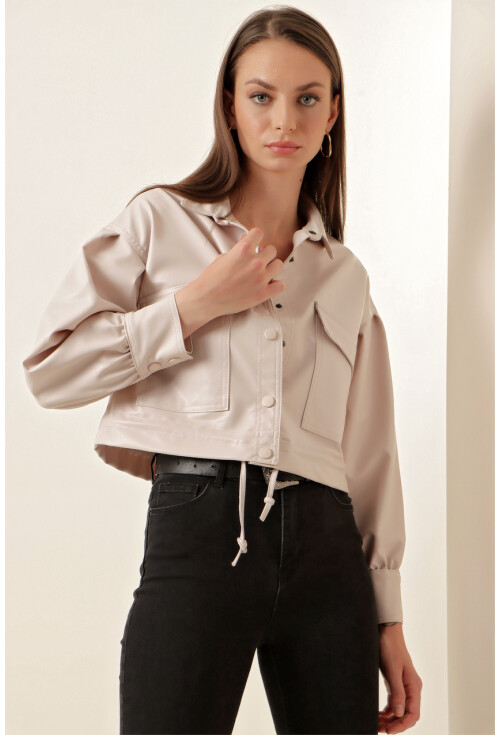 1031 Crop Deri Ceket