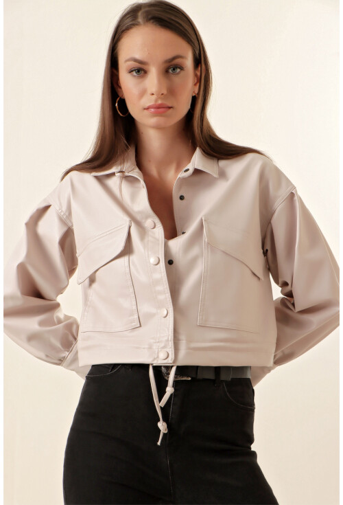 1031 Crop Deri Ceket