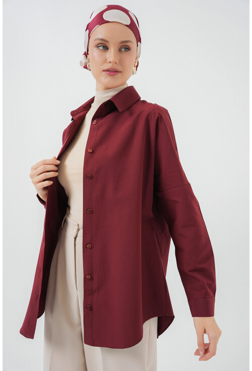 103901 Oversize Basic Tesettür Gömlek