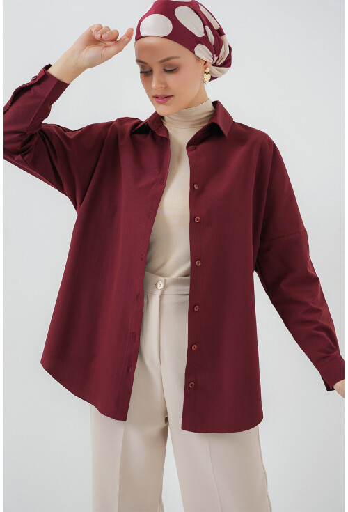 103901 Oversize Basic Tesettür Gömlek