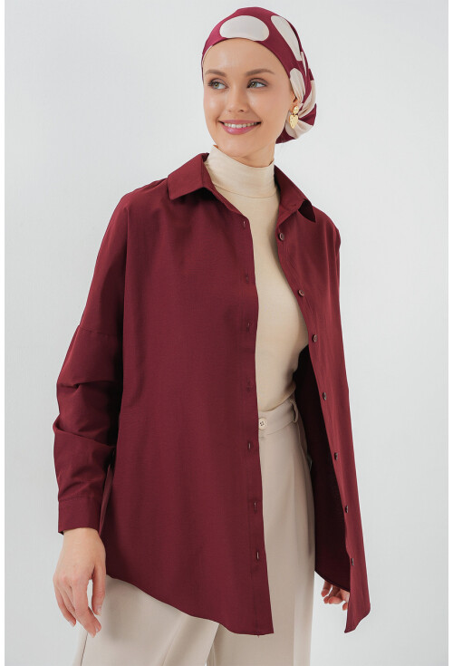 103901 Oversize Basic Tesettür Gömlek
