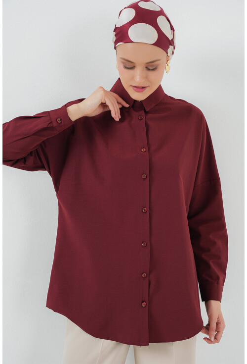 103901 Oversize Basic Tesettür Gömlek