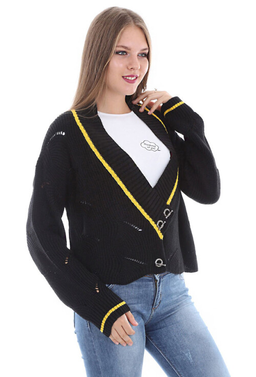 15326 KUŞ GÖZÜ DÜĞMELİ TRİKO HIRKA