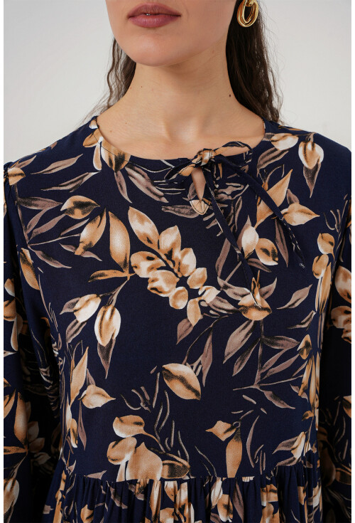 1947 Desenli Uzun Elbise