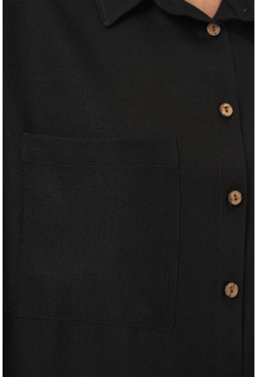 20126 Oversize Keten Gömlek