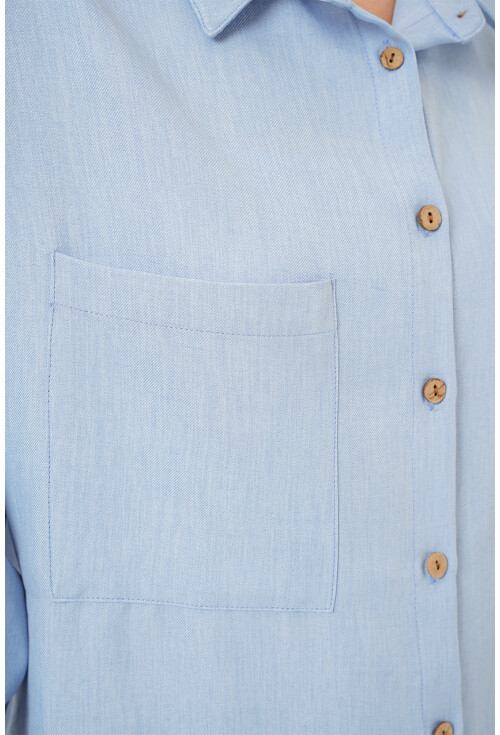 20126 Oversize Keten Gömlek