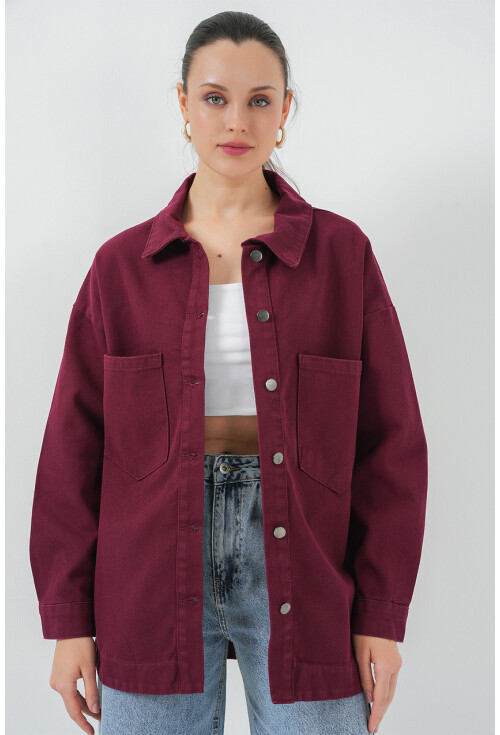20192 Oversize Gabardin Gömlek Ceket