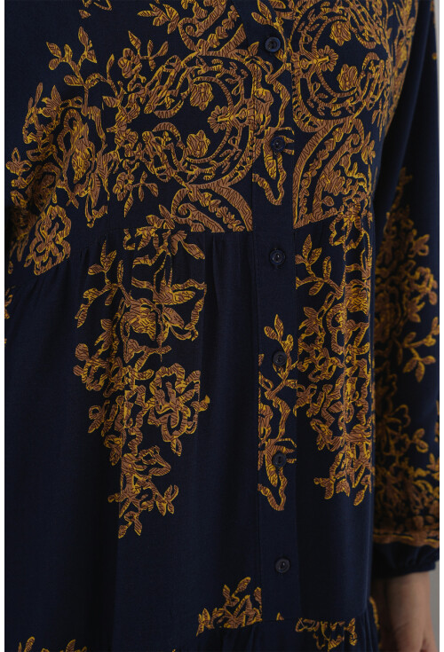 2423 Otantik Desenli Elbise