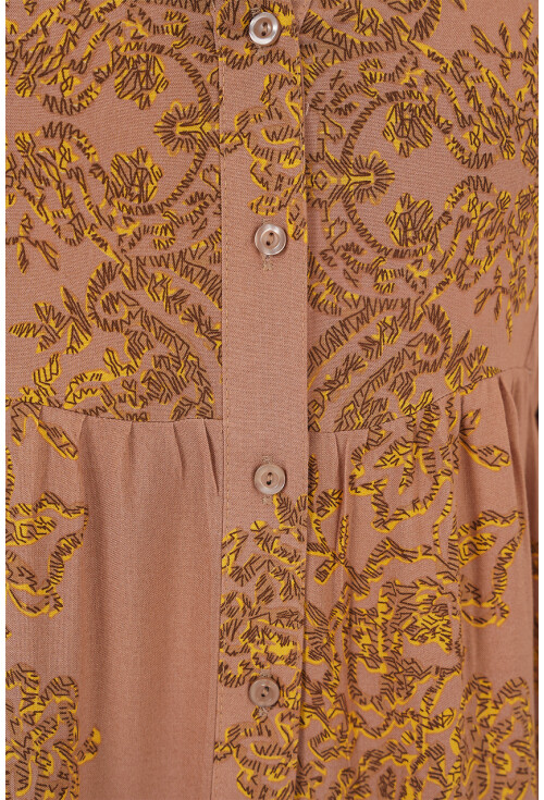 2423 Otantik Desenli Elbise