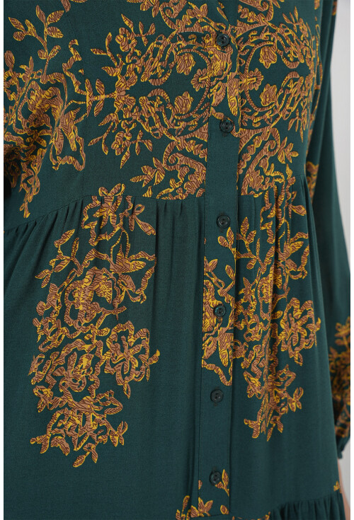 2423 Otantik Desenli Elbise