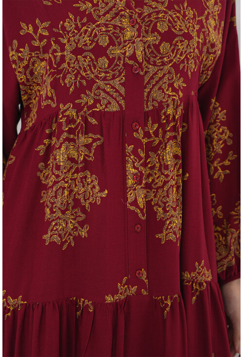 2423 Otantik Desenli Elbise