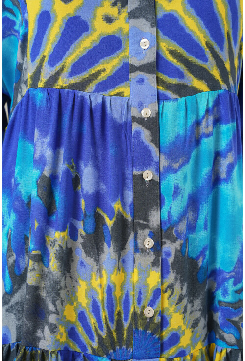 2423 Otantik Desenli Tesettür Elbise