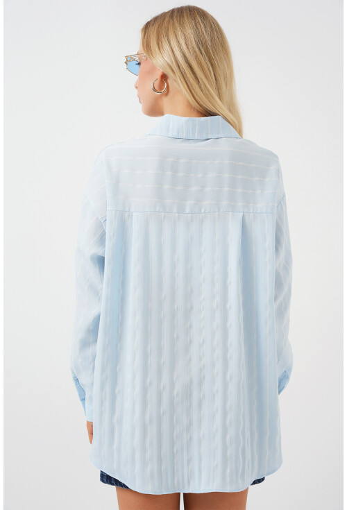 3900 Oversize Uzun Basic Gömlek