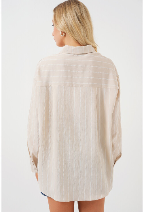 3900 Oversize Uzun Basic Gömlek