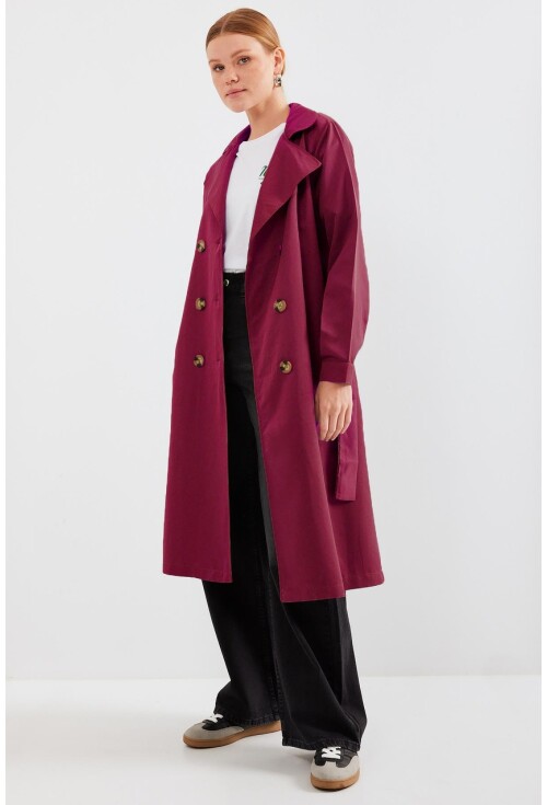 5853 Kruvaze Yaka Trençkot