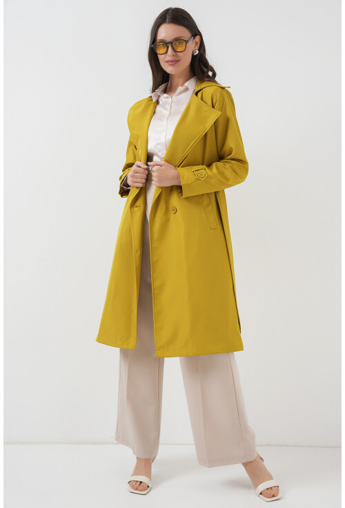 5918 Kruvaze Yaka Trençkot