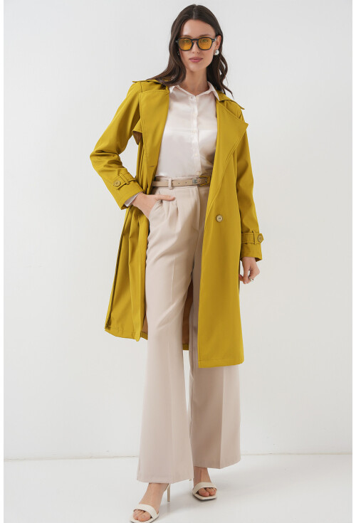 5918 Kruvaze Yaka Trençkot