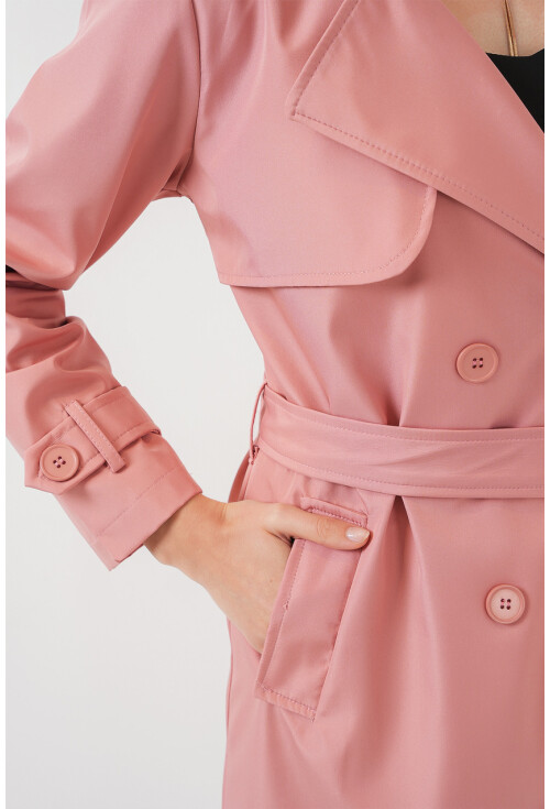 5918 Kruvaze Yaka Trençkot