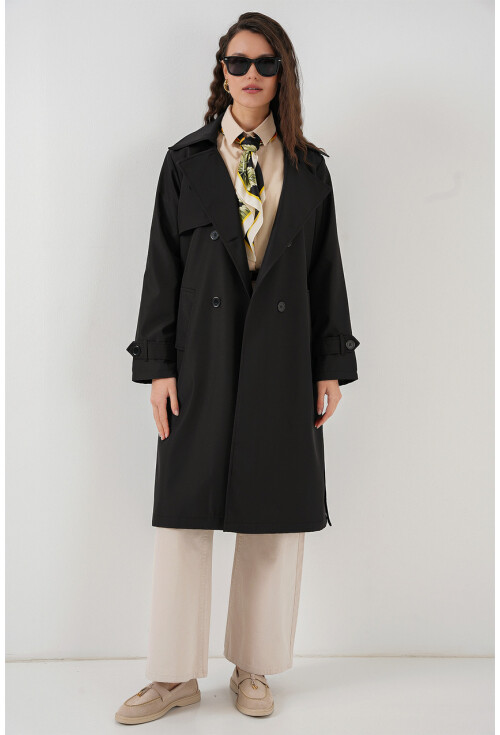 5918 Wrap Collar Trench Coat
